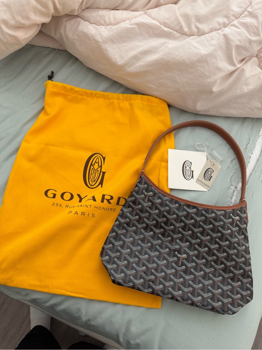 AUTHENTIC Goyard Hobo Bohème Mini bag- Black & Tan